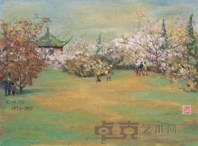 俞成辉 1987年作 宣武湖之春 38×52cm
